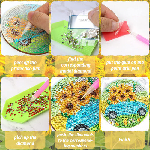 Xefinal Diamond Painting For Cute Coasters 8pcs. Design 01 2