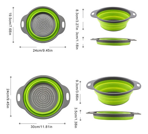 Carmel Importaciones Set of 2 Silicone Colanders (Foldable) 1