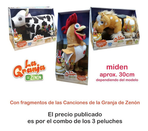 La Granja de Zenón Combo X3 Peluches Granja Zenon Percheron Bartolito Vaca Lola 4