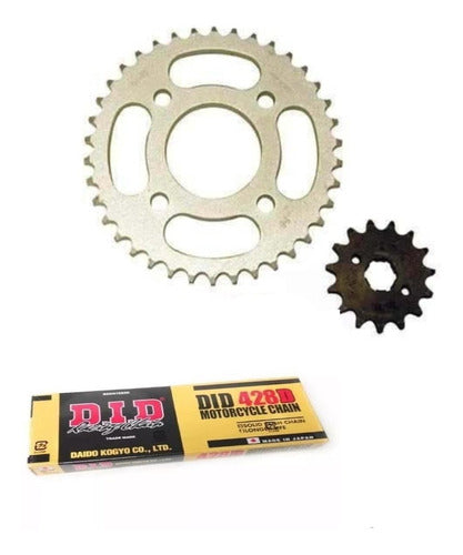 Reinforced DID Japan Transmission Kit with Chain for Yamaha Crypton 0