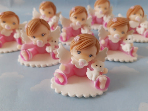 Nubecitas Combo 20 Souvenirs and Cake Decoration Cold Porcelain Baptism 1