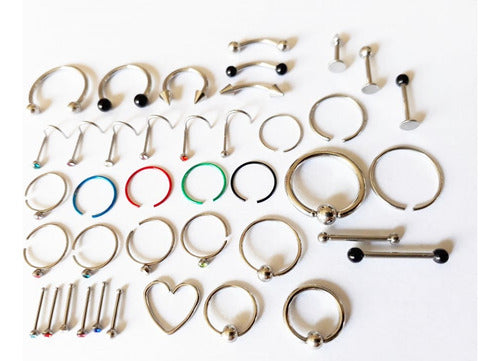 Stainless Steel Piercing Set: Labret, Bull, Bcr, Tragus 4 X For $180! 0