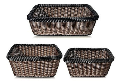 Colorbasket Color Basket 02416 (Set of 3 Baskets) Handcrafted Fabric in Brown 1