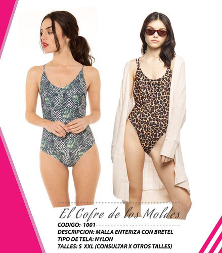 El Cofre de los Moldes - Digital Malla Body Con Bretel Patron Pack 5 Talles 0