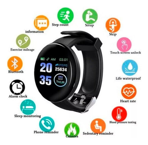 Smartwatch Intelligent D18 Blue Premium Digital 4