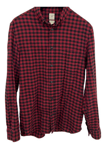 H&M Red and Black Check Flannel Shirt for Men - New Excellent Condition 0