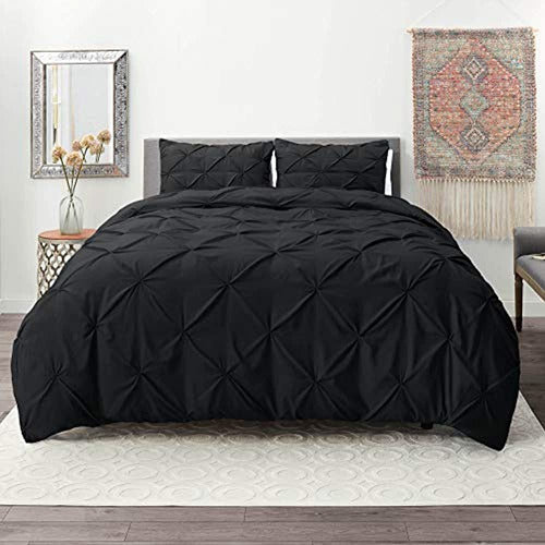 Nestl Black Duvet Cover Full Size - Pintuck Juego De Funda N 0