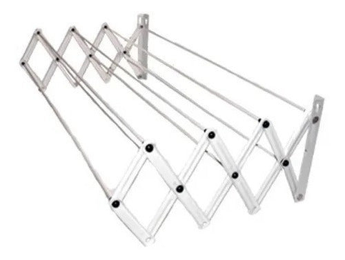 Sturdy Wall-Mounted Extensible Clothesline 60 cm Wide 7 Rods 1