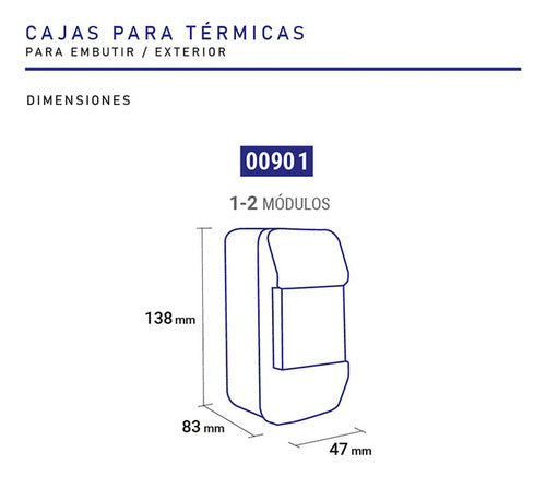 Caja Para Térmicas Embutir Exterior 1 / 2 Modulos 1