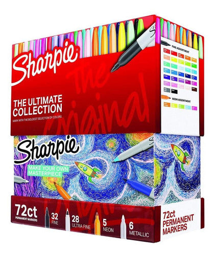 Sharpie Permanent Marker 72 Ultimate Fine Neon Metallic 1