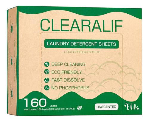 Clearalif Hojas De Detergente Para Ropa De Hasta 160 Cargas 0