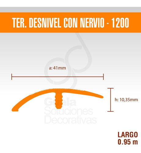 Varilla Desnivel Nervio Aluminio Flotante 41mm 95cm 1201 Pq 1