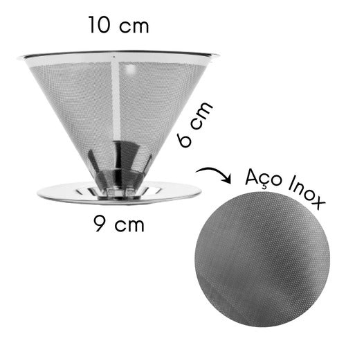 Coador Filtro De Café Aço Inox Sem Uso De Papel 101 1