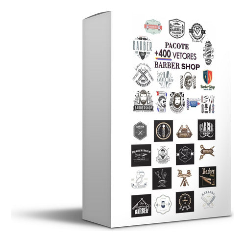 Pack Arte Digital Barber Shop - Acessorios E Logos C/ 400 0