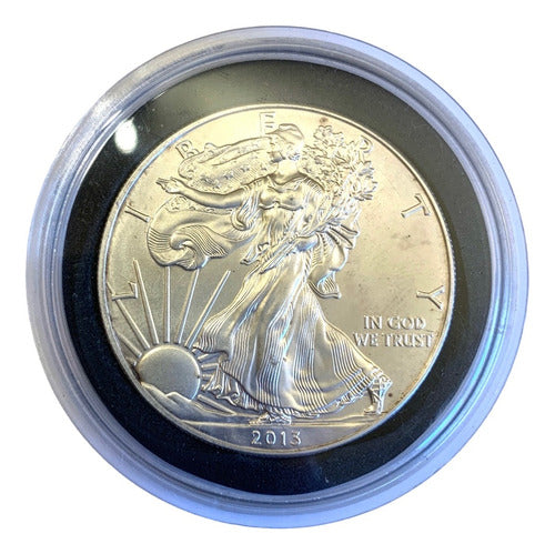 Silver Coin 999 USA Eagle 2013 Uncirculated + Capsule 1