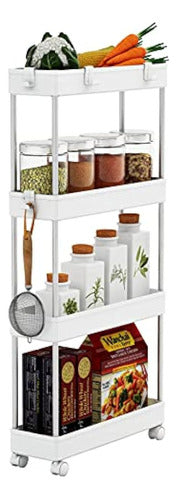 MELDEVO 4-Tier Slim Storage Cart - Mobile Organizer 1