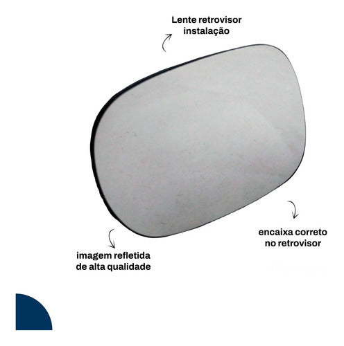 Lente Com Base Retrovisor Renault Clio 2002/2010 11 Esquerdo 4