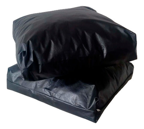 Set of 4 Eco-Leather 60x60x10 Cushions for Algarrobo Armchair 0