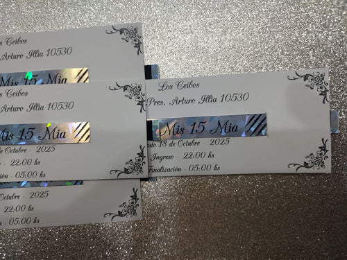 Lbgecreaciones Holographic Wristbands with Invitation Holder X50 6