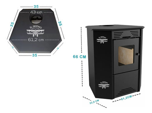 Calefactor Esquinero  91 M2 A Leña Doble Combustión 790gf Ed 3