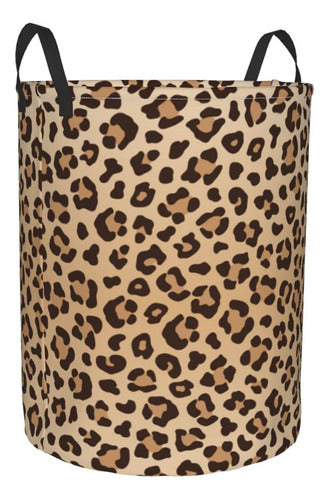 Gbuzozie Round Leopard Print Laundry Basket S 1