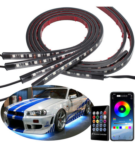 Neon Automotivo Rgb Assoalho Carro C/ Controle App Bluetooth 0