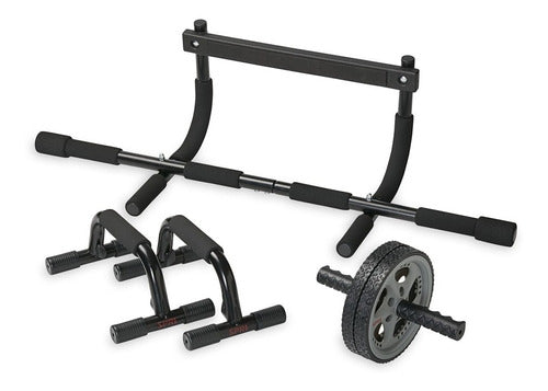 SPRI Home Gym Kit - Ab Wheel, Push Up Bars, Pull Up Bar 0