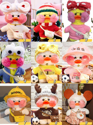 Mixio Peluche Lalafanfan Pato Con Accesorios 30cm Tiktok Original 2