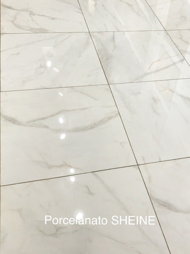 San Lorenzo Calacata Bianco Polished Porcelain Tile 56.7x56.7 1