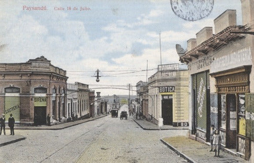 Paysandú Calle 28 De Julio En El Año 1900 - Lámina 45x30 Cm. 0