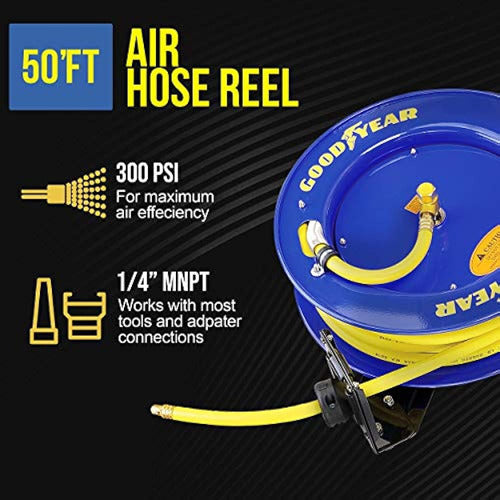 Goodyear L815153G Retractable Water Hose Reel with Air Compressor 1