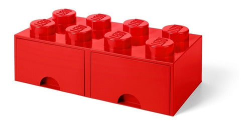 LEGO Storage Brick Drawer 8 (2 Drawers) - Red 1