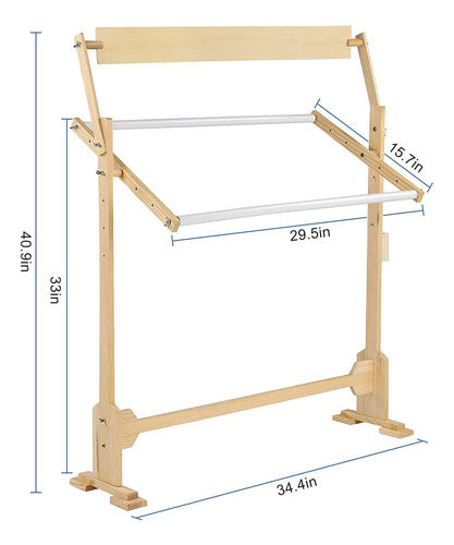 Soporte Plegable De Madera Para Bordado Con Ganchos De 360° 6