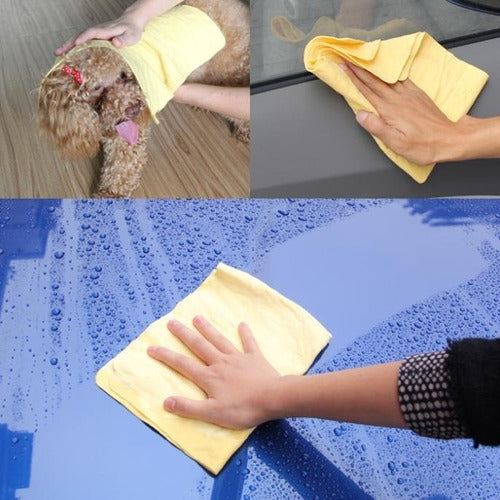 CLEAN CHAM Super Absorbent PVC Chamois Cleaning Cloth Offer 6