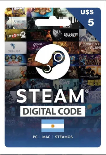 Steam $5 Digital Gift Card 0