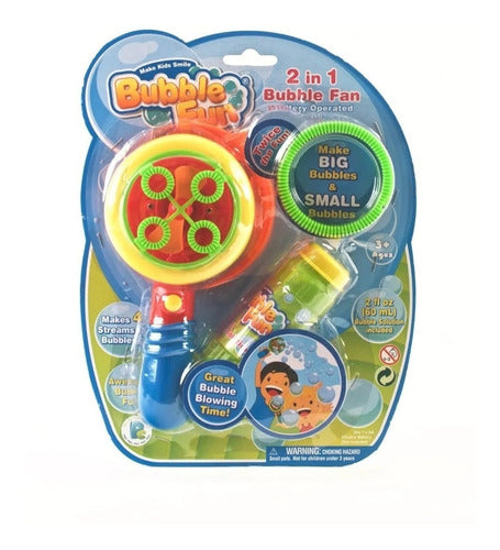 Bubble Fun 2-in-1 Battery-Operated Bubble Blower with Bubble Liquid 0