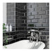 Casa Ferroti Subway Tile 10x20 Glossy Black Beveled Wall Bath 4