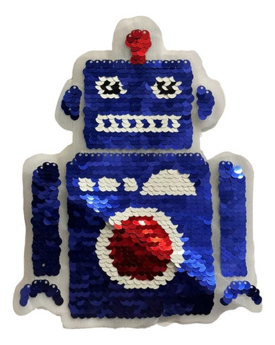 Parche Aplique Lentejuela Reversible Robot Tin 18x14  Cm 0