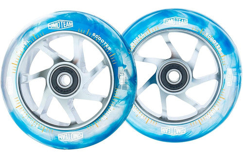 Fomo Team Pro Stunt Scooter Wheels 100mm Watercolor Effect - 2 Pack 0