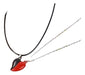 Couples Heart Magnet Red and Black 2 in 1 Necklace 0