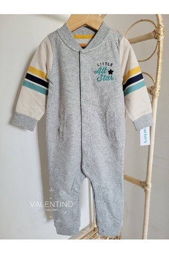 Carter's Long Sleeve Baby Romper with Snaps - Rustic Cotton 1