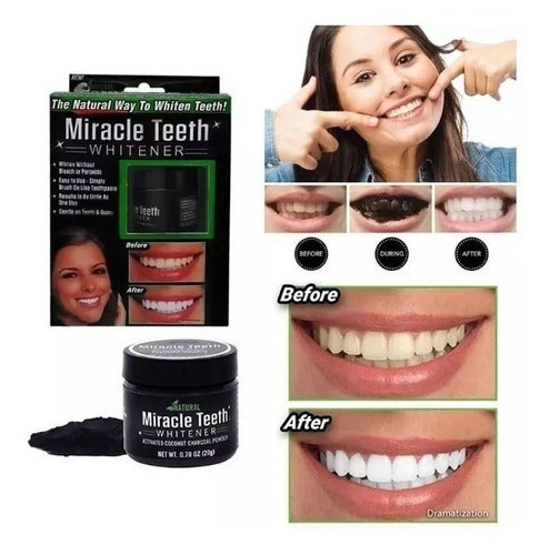 Natural Charcoal Coconut Dental Whitening Powder - Brighten Your Teeth 1
