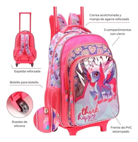 Modax Mochila Carro 18 PuLG - 32129 Unicornio Color Fucsia 1