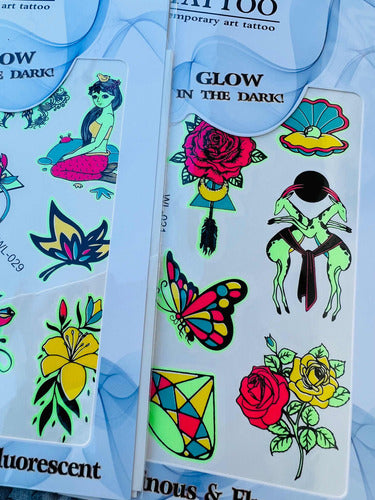 Yahanart Tattoo Tatuajes Glow In The Dark Fluo X 2 Planchas 1