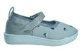 Un Pasito a la Vez Girls' Grey Heart Print Velcro Mary Janes 0