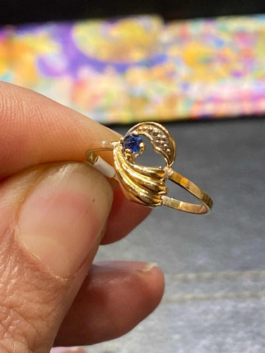 Luli 18k Gold Ring with Legit Blue Sapphire - Modern Design Sale 2