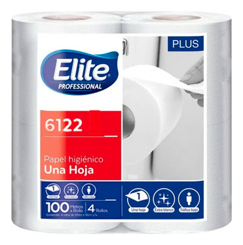 Papel Higienico Elite Hoja Simple 4ux100mts 6122 0