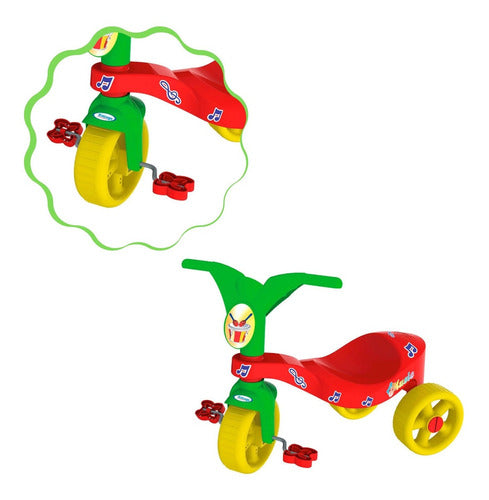 Triciclo Infantil Pop Music Vermelho E Verde Xalingo Totoka 3