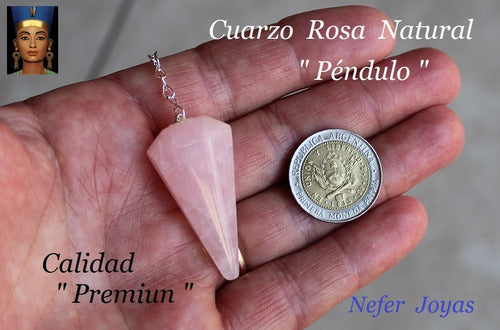 Natural Rose Quartz Pendulum - 6 Faceted Sides - 4.0 Cms 1