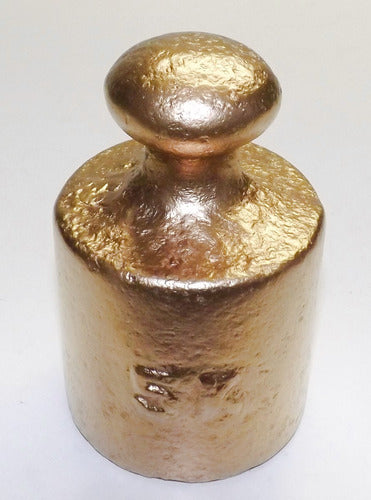 Antigo Peso Balança 5kg / Ferro Dourado - 02 1